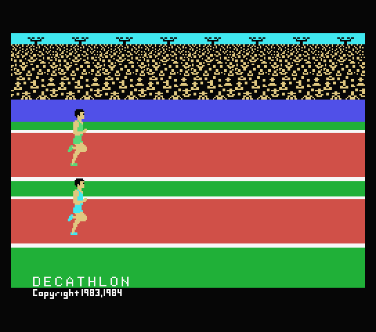 Decathlon title screen for MSX